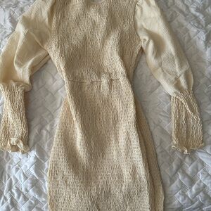 Nasty Gal Cream Textured Dress